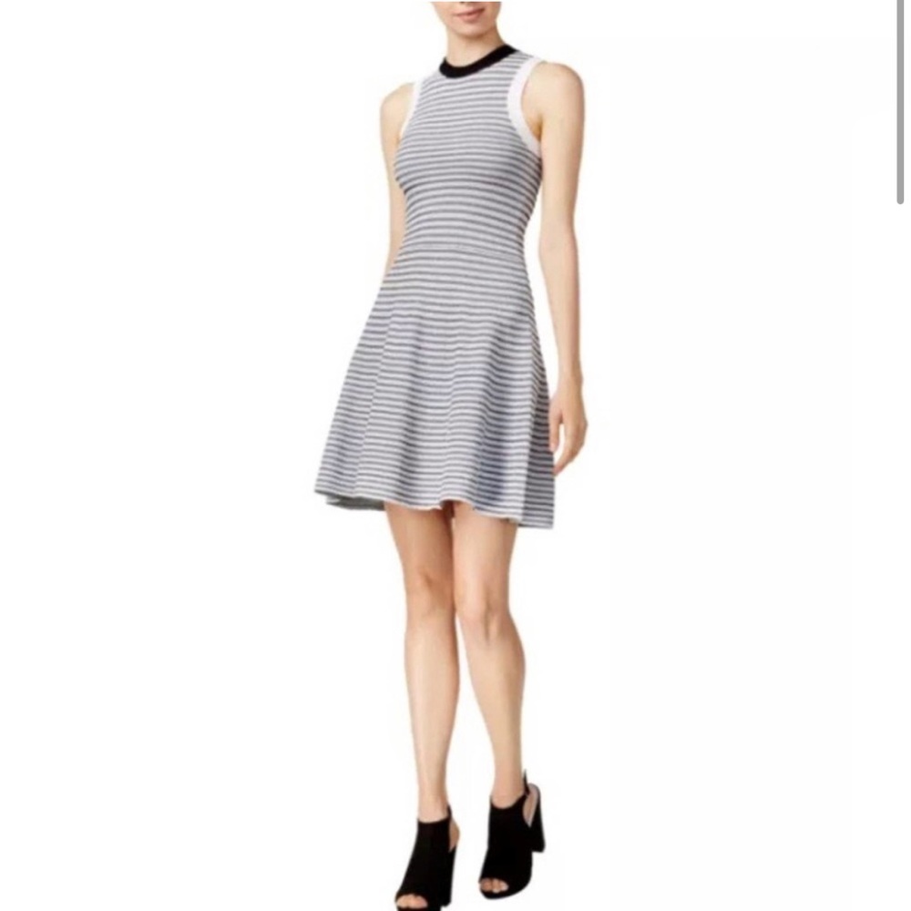 Aqua Knit Striped Dress